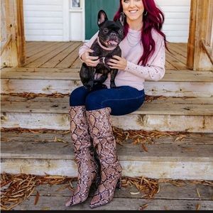 Express Snakeskin print boots